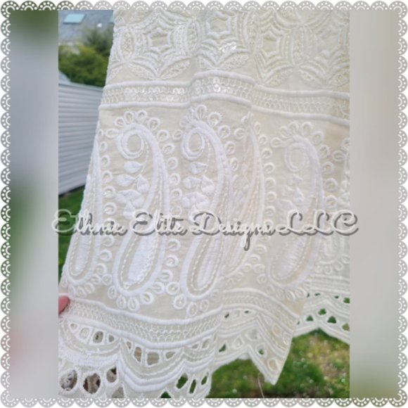New Off-White Chikankari open Vest - Embroidered Work Nehru Jacket - Picture 7 of 14